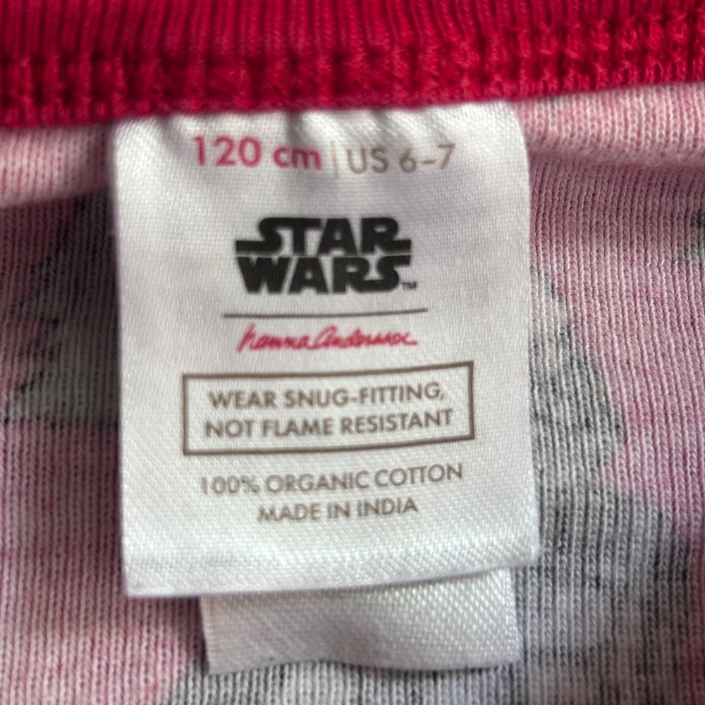 Hanna Andersson Star Wars Christmas Organic Cotton Pajama Red Kid Size 6-7 120cm - Picture 3 of 11